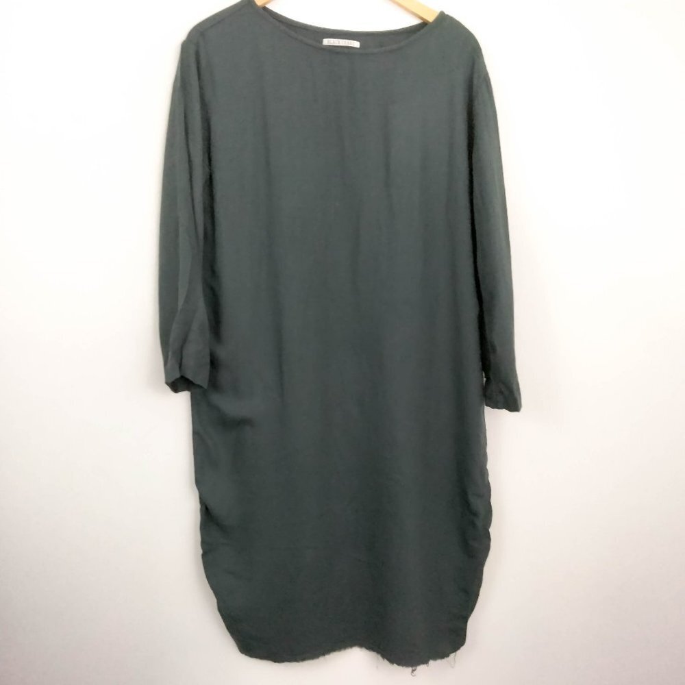 Black Crane Slim Dress Rayon Wool Small - Picture 3 of 10